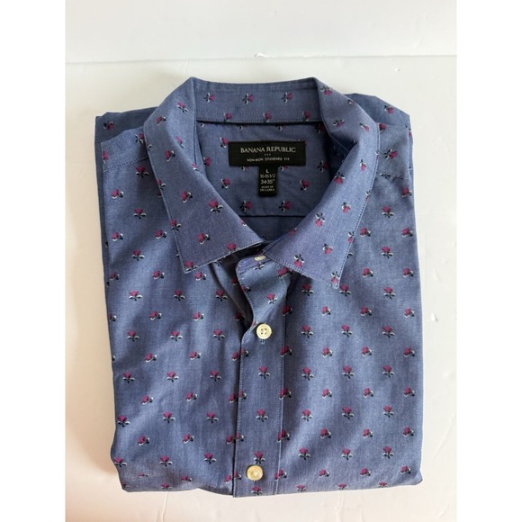 Banana Republic Lot Of 3 Button Down Shirts Large Cotton Long Sleeve Career - Picture 4 of 4